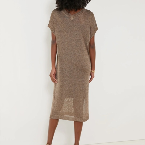 Bronze Metallic Knit Indie Dress - Picture 4 of 9